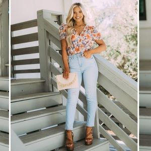 Floral Puff sleeve top